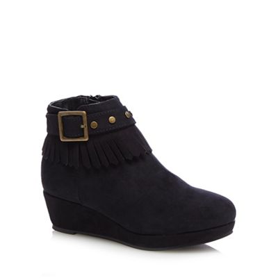 bluezoo Girls' black wedge boots